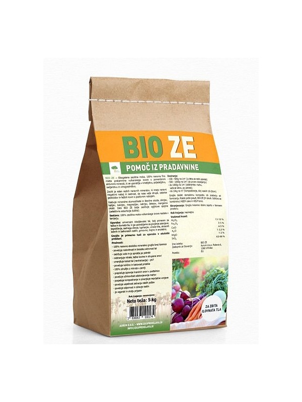 BIO-ZE zeolitna moka 5kg - primerno za razkuževanje zemlje po poplavah!