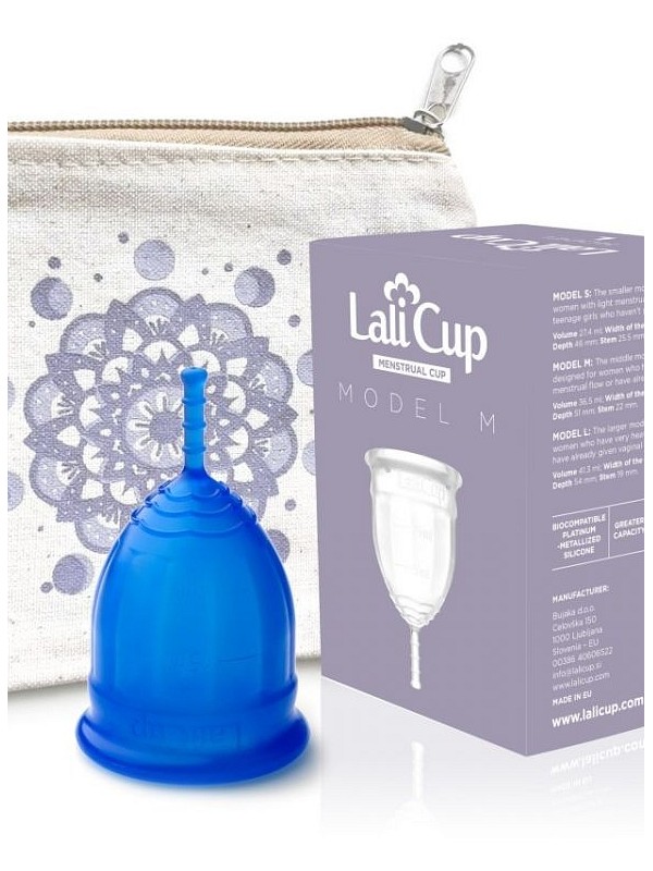 menstrualna skodelica LaliCup modra